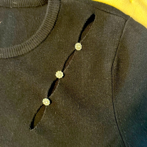 Black sweater with rhinestone on shoulder - Picture 2 of 3